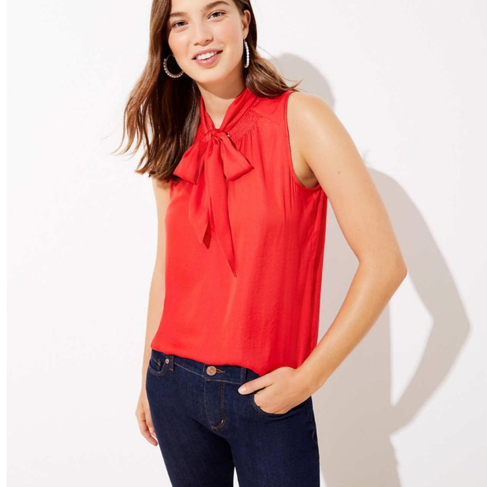 Loft Tie Neck Shell